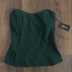Strapless emerald green top